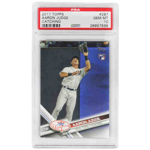 Aaron Judge (New York Yankees) 2017 Topps Baseball #287 Catching RC Rookie Card - PSA 10 GEM MINT (Silver Label)