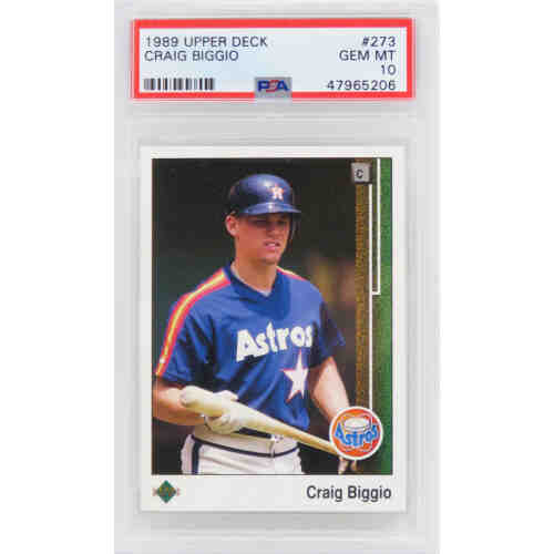 Craig Biggio (Houston Astros) 1989 Upper Deck Baseball #273 RC Rookie Card - PSA 10 GEM MINT