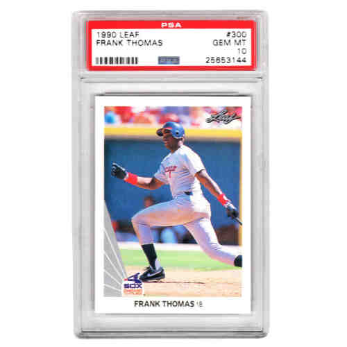 Frank Thomas (Chicago White Sox) 1990 Leaf Baseball #300 RC Rookie Card - PSA 10 GEM MINT (Silver Label)