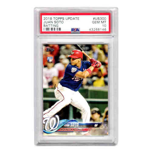 Juan Soto (Washington Nationals) 2018 Topps Update Baseball #US300 RC Rookie Card - PSA 10 GEM MINT