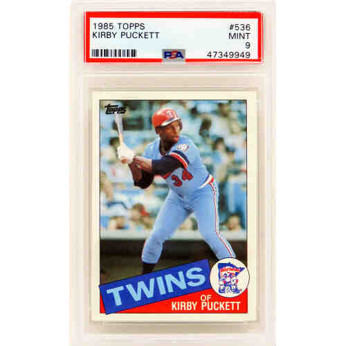 Kirby Puckett (Minnesota Twins) 1985 Topps Baseball #536 RC Rookie Card - PSA 9 MINT