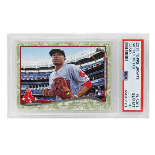 Mookie Betts (Boston Red Sox) 2014 Topps Update RC Rookie Card #US301 CAMO #91/99 - PSA 10 GEM MINT (LOW POP!)