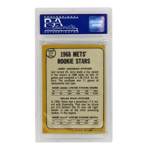 Nolan Ryan / Jerry Koosman (New York Mets) 1968 Topps Baseball #177 RC Rookie Card - PSA 5 (A) - Image 2