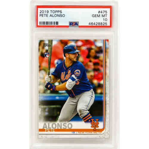 Pete Alonso (New York Mets) 2019 Topps Baseball #475 RC Rookie Card - PSA 10 GEM MINT