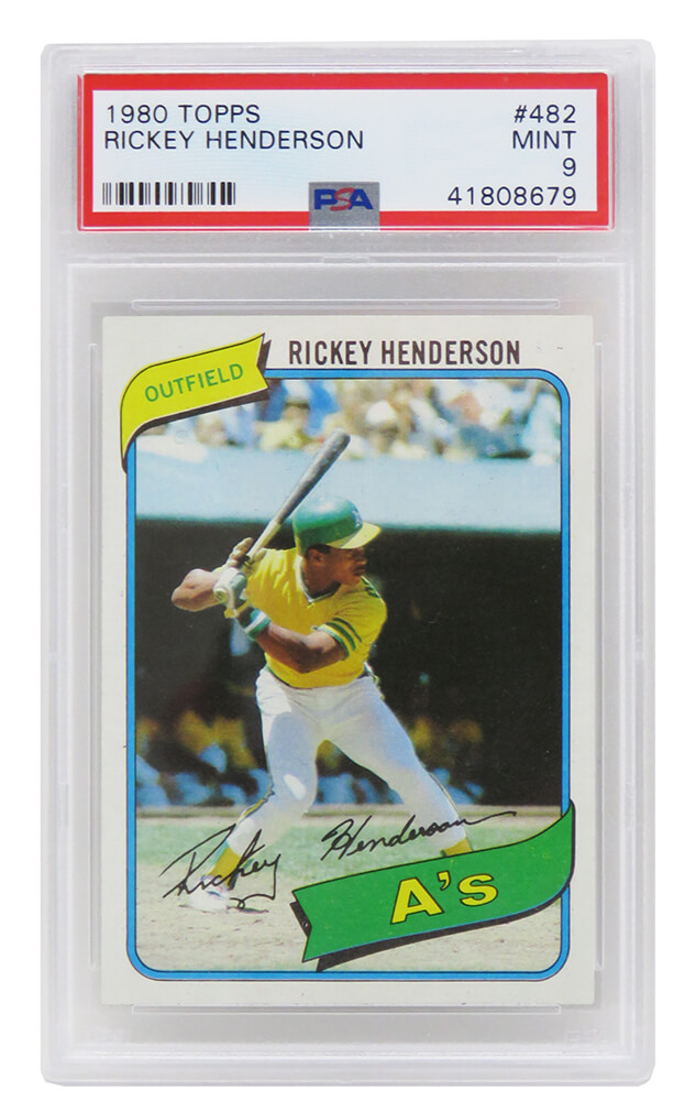 Rickey Henderson rookie graded 2024 beckett Topps #482 Card