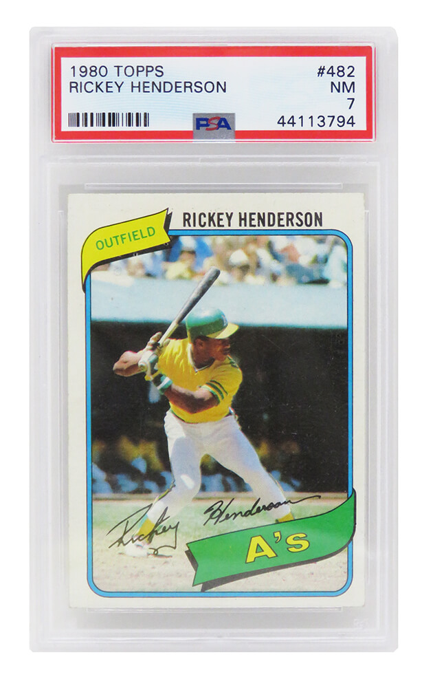 1980 Topps Rickey Henderson Rookie Card RC #482 PSA 7 Athletics