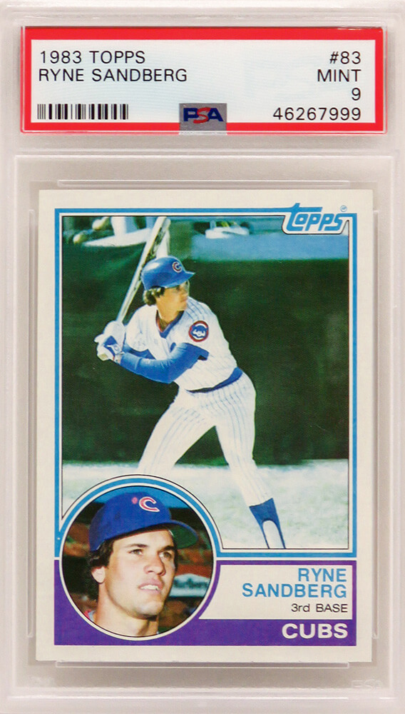 Ryne Sandberg (Chicago Cubs) 1983 Topps Baseball #83 RC Rookie Card - PSA 9  MINT (New Label)