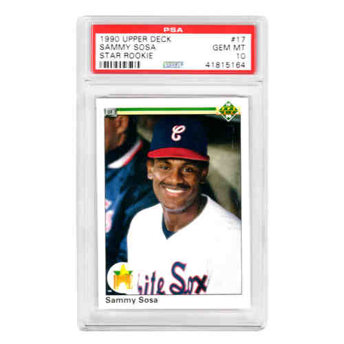 Sammy Sosa (Chicago White Sox) 1990 Upper Deck Baseball #17 RC Rookie Card - PSA 10 GEM MINT (Silver Label)