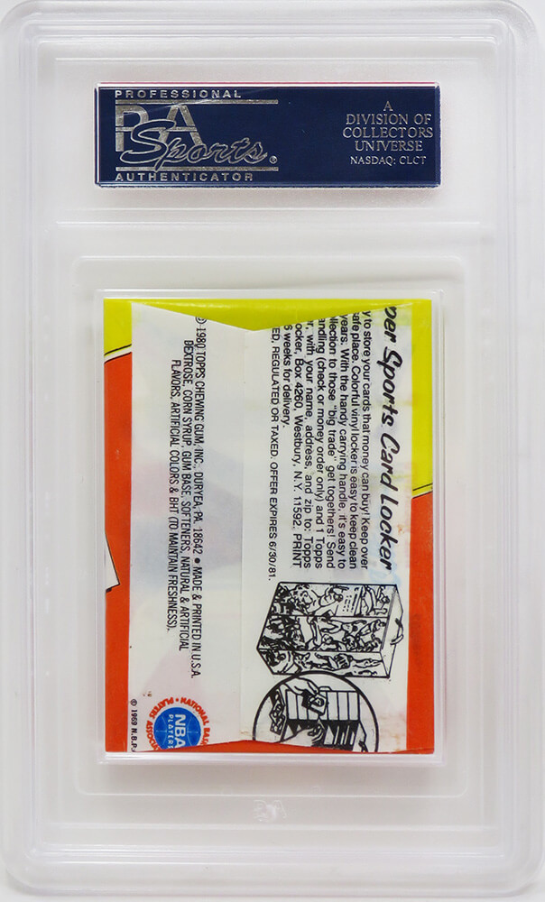 1980 Topps Basketball Unopened Original Wax Pack - (Encapsulated / Graded PSA 9) (Magic/Bird RC??) - Image 2