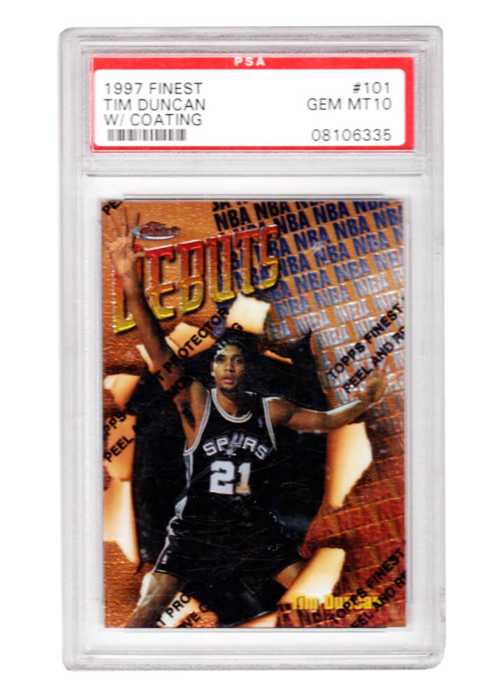 Tim Duncan (Spurs) 1997 Topps Finest Basketball #101 RC Rookie Card - PSA  10 GEM MINT