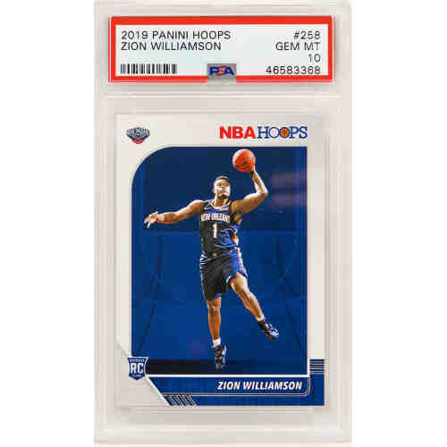 Zion Williamson (New Orleans Pelicans) 2019 Panini Hoops Basketball #258 RC Rookie Card - PSA 10 GEM MINT