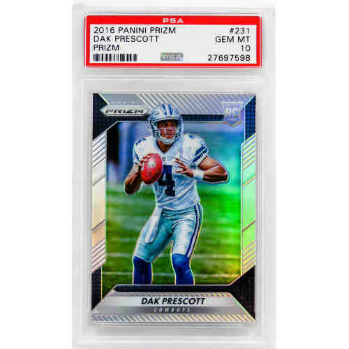 Dak Prescott (Dallas Cowboys) 2016 Panini Prizm Football #231 Prizm RC Rookie Card - PSA 10 GEM MINT