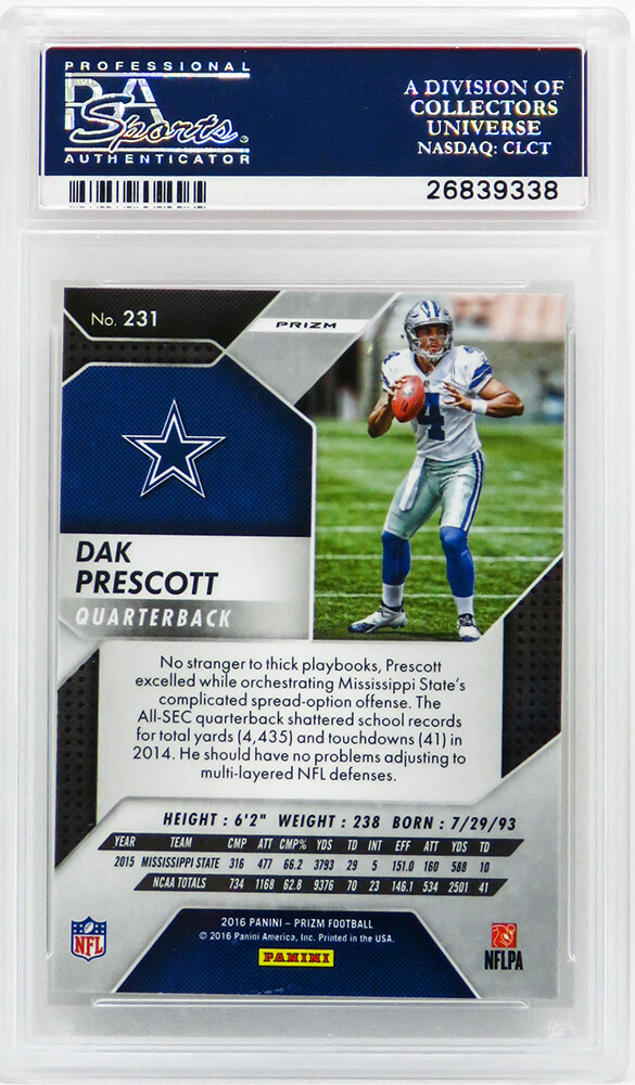 Dak Prescott 2017 Prizm Disco #67 Price Guide - Sports Card Investor