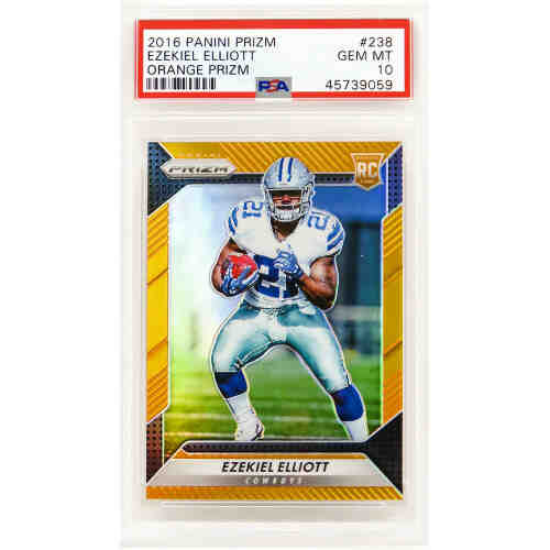 Ezekiel Elliott (Dallas Cowboys) 2016 Panini Prizm Football #238 Orange Prizm RC Rookie Card - PSA 10 GEM MINT