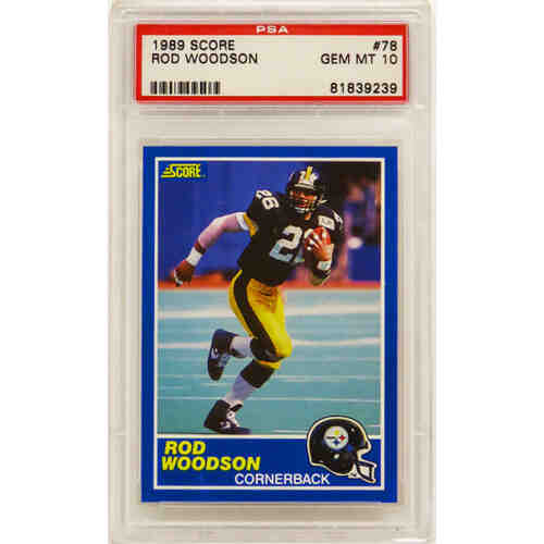 Rod Woodson (Pittsburgh Steelers) 1989 Score Football #78 RC Rookie Card - PSA 10 GEM MINT