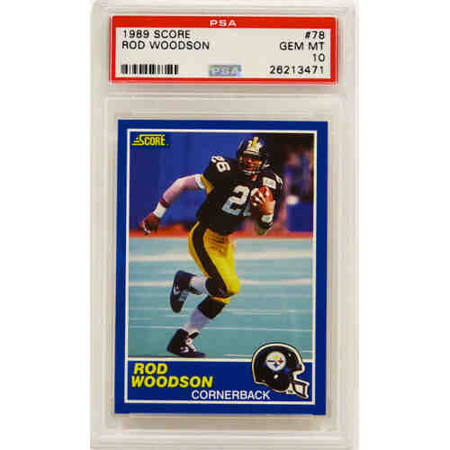 Rod Woodson (Pittsburgh Steelers) 1989 Score Football #78 RC Rookie Card - PSA 10 GEM MINT (Silver Label)