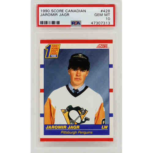 Jaromir Jagr (Pittsburgh Penguins) 1990 Score Canadian Hockey #428 RC Rookie Card - PSA 10 GEM MINT