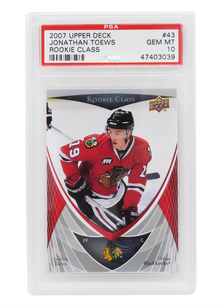 Jonathan Toews 2007 Upper Deck #43 RC Card - PSA 10 GEM MINT (Silver Label)