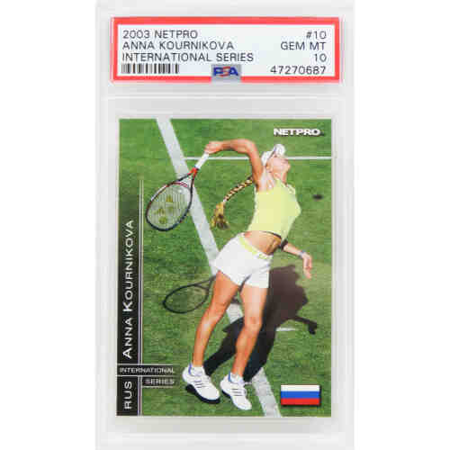 Anna Kournikova 2003 NetPro International Series Tennis RC Rookie Trading Card #10 - PSA 10 GEM MINT (POP 1)