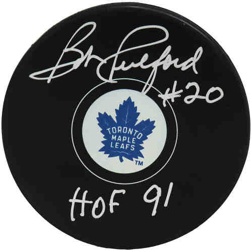 Bob Pulford Signed Toronto Maple Leafs Logo Hockey Puck w/HOF'91