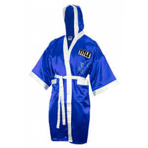 Hasim Rahman Signed Title Blue & White Boxing Robe w/2x Champ
