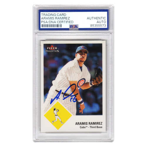 Aramis Ramirez Signed Cubs 2003 Fleer Tradition Update Baseball Card #78 - (PSA Encapsulated)