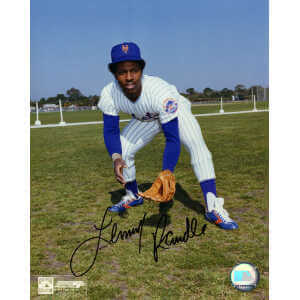 Lenny Randle Signed New York Mets Fielding Pose 8x10 Photo