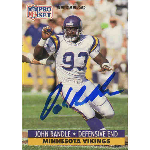 John Randle Signed Minnesota Vikings 1991 Pro Set Rookie Card #835
