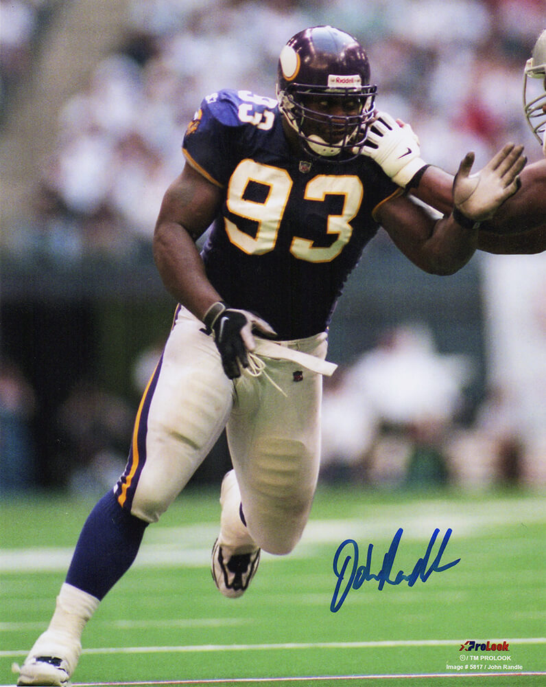 John Randle Signed Minnesota Vikings Action 8x10 Photo