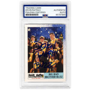 Devin Ratray Signed 1992 Topps Home Alone 2 'Big Bad Brother Buzz' Movie Trading Card #11 - (PSA Encapsulated)