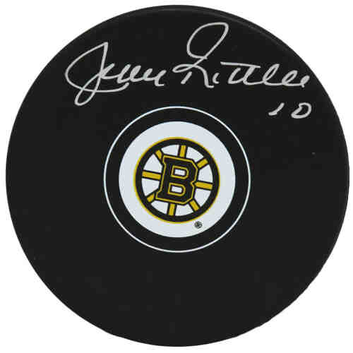 Jean Ratelle Signed Boston Bruins Logo Hockey Puck