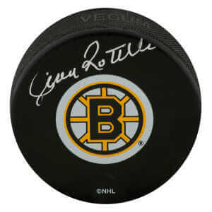 Jean Ratelle Signed Boston Bruins Medium Logo Hockey Puck
