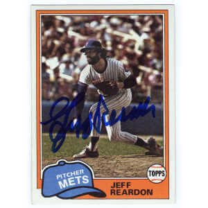 Jeff Reardon Signed New York Mets 1981 Topps Rookie Baseball Trading Card #456