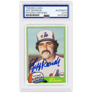 Jeff Reardon Signed Montreal Expos 1981 Topps Traded Baseball Trading Card #819 &ndash; (PSA Encapsulated)