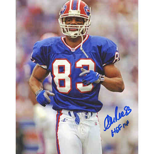 Andre Reed Signed Bills Blue Jersey 8x10 Photo w/HOF'14