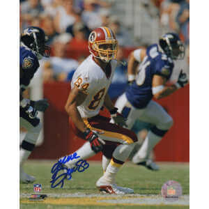 Andre Reed Signed Washington Football Team White Jersey Action 8x10 Photo