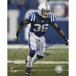 Dexter Reid Signed Indianapolis Colts Blue Jersey Action 8x10 Photo
