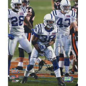 Dexter Reid Signed Indianapolis Colts Super Bowl XLI Action 8x10 Photo
