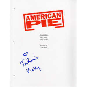 Tara Reid Signed American Pie Movie Script Cover Page w/Vicky