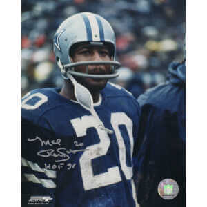 Mel Renfro Signed Dallas Cowboys Blue Jersey On Sideline 8x10 Photo w/HOF'96