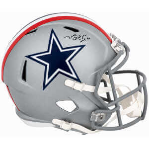 Mel Renfro Signed Dallas Cowboys Throwback (1976 Style) Riddell Full Size Speed Replica Helmet w/HOF'96