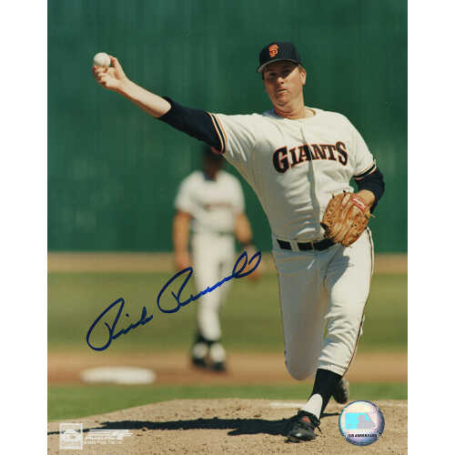 Rick Reuschel Signed San Francisco Giants White Jersey Pitching Action 8x10 Photo