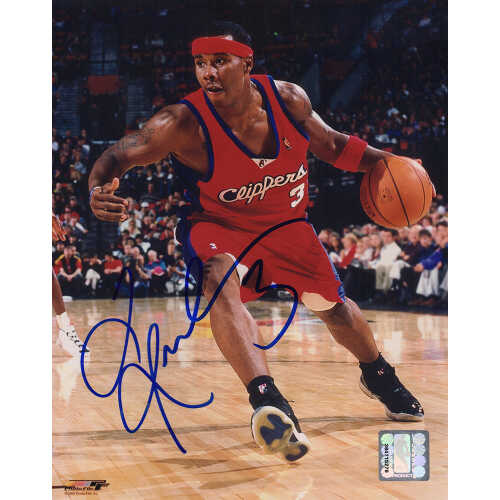 Quentin Richardson Signed Clippers Red Jersey Dribbling 8x10 Photo