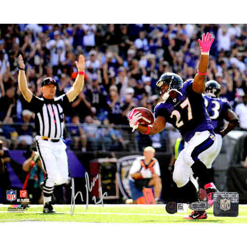 Ray Rice Signed Baltimore Ravens Touchdown Celebration 8x10 Photo (Steiner)