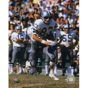 Golden Richards Signed Dallas Cowboys White Jersey Running With Football 8x10 Photo