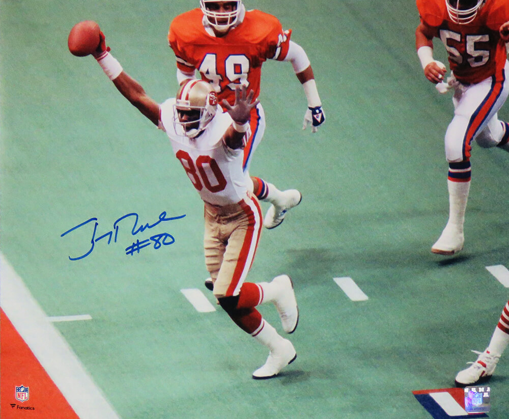 Jerry Rice Signed San Francisco 49ers Super Bowl TD vs Broncos 16