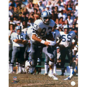 Golden Richards Signed Dallas Cowboys White Jersey Running With Football 16x20 Photo (In Gold)