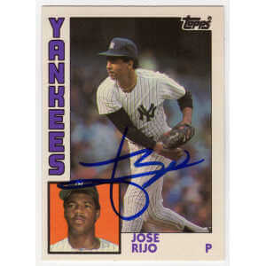 Jose Rijo Signed New York Yankees 1984 Topps Traded Rookie Baseball Trading Card #100T