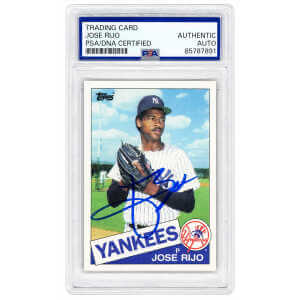 Jose Rijo Signed New York Yankees 1985 Topps Rookie Baseball Trading Card #238 - (PSA Encapsulated)