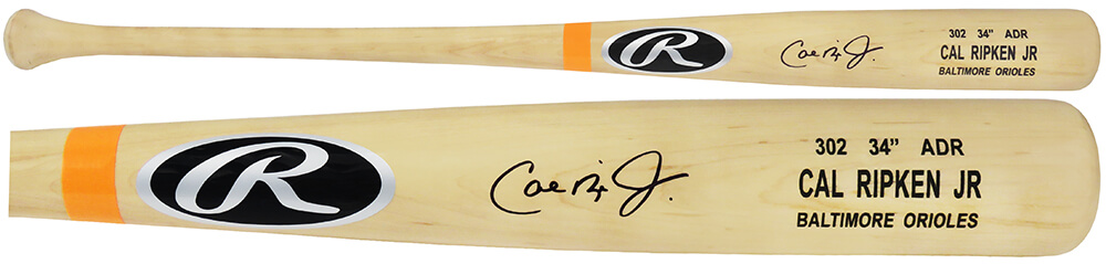 Cal Ripken Jr Baltimore Orioles Signed Autograph Blonde Rawlings Baseball Bat Stiner Certified 